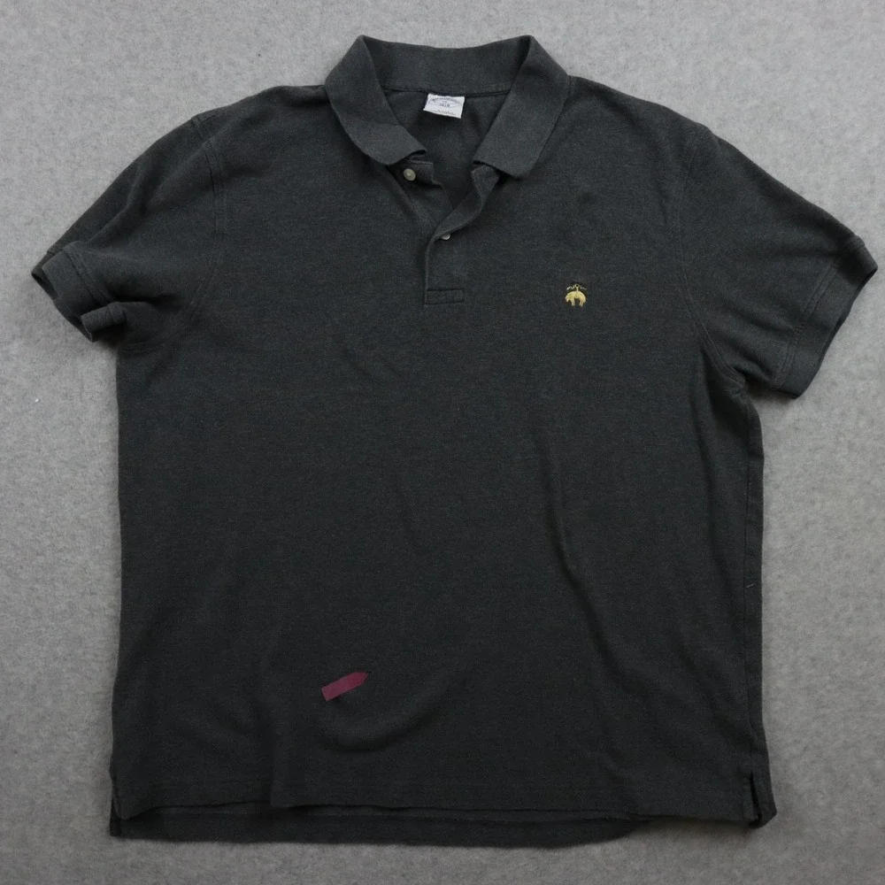 Banana Republic Polo Shirt Mens XL 1818 Slim Fit Golden Fleece Gray Short Sleeve